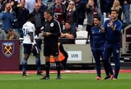 Serge Aurier walks back after being sent off